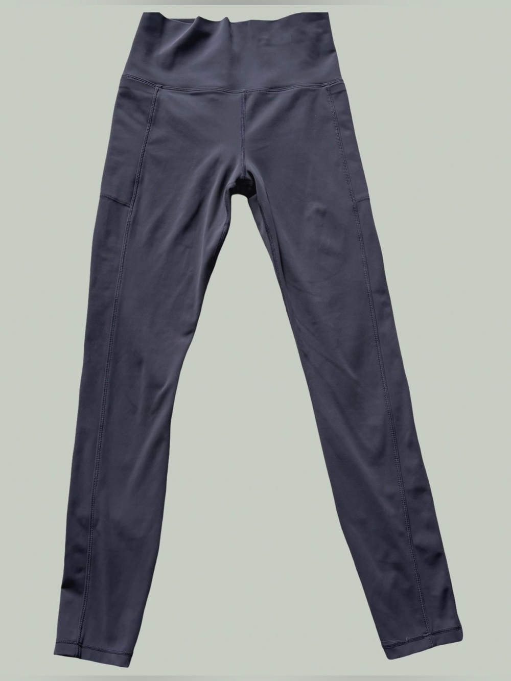 Vuori Studio Pocket Leggings Slate Blue Gray High Rise EUC